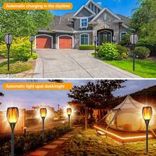 10 PCS - Solar Flame Lamps - Floor-Standing Lamps - Lawn Lamps - Outdoor Villa And Courtyard Lamps - Waterproof Square Garden Lamps - LED Landscape Lamps - 10PCS - 查看 9
