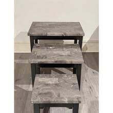 Nest Of Table Grey Marble Effect Living Room - 彩色 - 查看 2