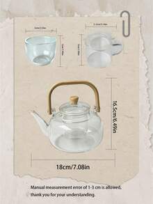 加厚高硼硅玻璃水壶，耐热，适用于电炉，茶水分离式冲泡壶 - 透明 - 查看 10