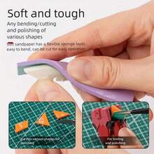 18pcs Sandpaper & Sponge Set, Model Making Tools, Wet & Dry Use, Curved Surface Grinding, Polishing Tools, Various Grit Silicon Carbide Papers, Professional Model Craft Grinding Tools, Includes #400, #600, #800 Grits, With Storage Box - 18pcs #4 #6 #8 - View 11