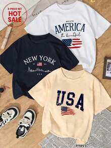 1 Piece/Set Of Short Sleeve T-Shirt With Round Neck, Simple Letter Graphic Design, Casual Style, New Summer Collection, Modern And Versatile Blouses For Women. - White - View 8