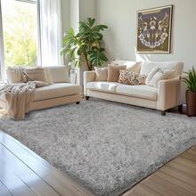 Large Rugs Living Room Rug, Grey Rugs For Bedroom, Shaggy Area Rugs Bedroom Rug, Plush Carpets For Living Room Decor, Ultra Fluffy Study Room Rug, Super Soft Indoor Carpet Floor Mat, Large Living Room Carpet - Gris Claro - Ver 1