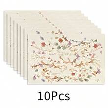 1pc Floral Print Linen Placemat, Breakfast Mat, Coffee Coaster, Bowl Pad, Kitchen Accessory, Easy To Clean Dining Mat, Suitable For Home, Restaurant, Dining Decor, Holiday Gift, Gift For Friends, Multi-Piece Set - Multicolor - View 30
