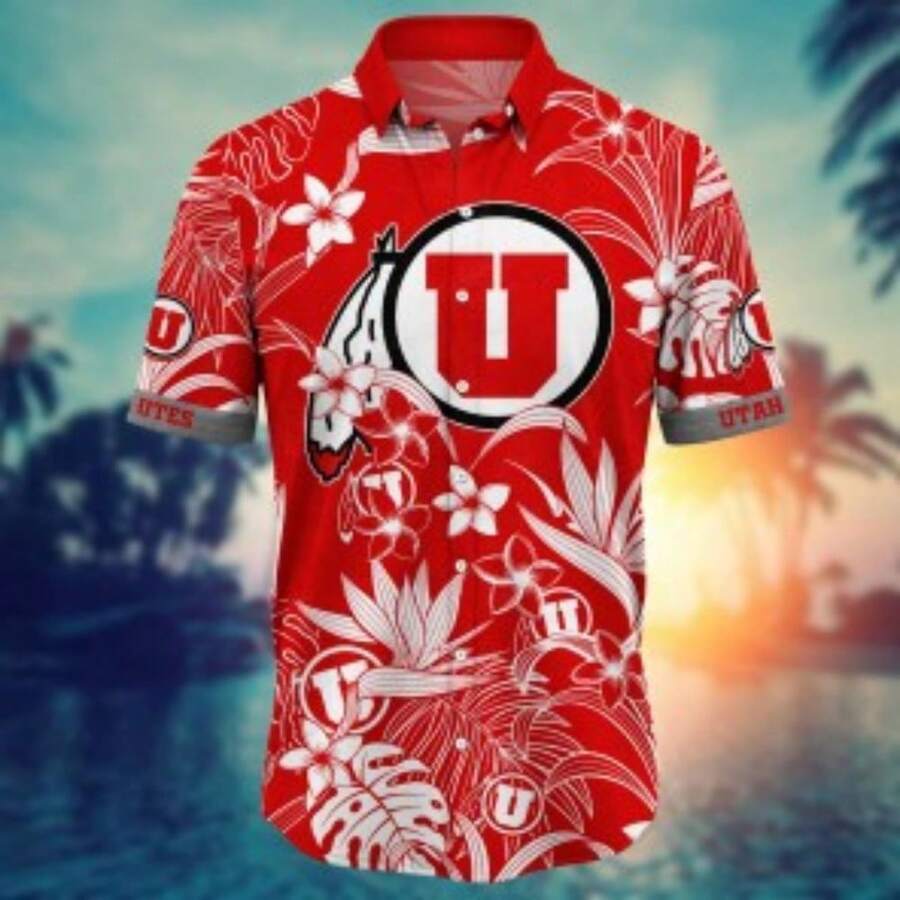 Utah Utes Flower Hawaii Shirt For Fans Ver 16 - Nhiều màu - Xem 1