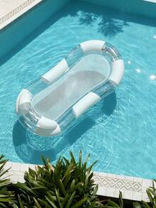 Transparent Inflatable Pool Float With Mesh Seat, Glitter Colorful Lounger Style Float, Portable Water Leisure Chair For Swimming Pool, Beach, Summer Vacation - Multicolor - View 7