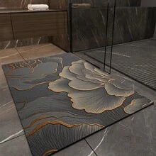 1 pieza Alfombra de baño de moda de lujo - Tierra de diatomeas suave, antideslizante, adecuada para cocina y puerta, antipolvo, perfecta para la decoración del hogar en primavera y verano, opción de regalo ideal para el Día de la Madre y la temporada de graduación, Alfombra de piso de baño - (4) - Ver 11