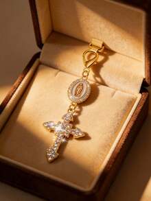 Christian Charm Keychain With Religious Cross, Diamond Talisman - Cross Keychain, Bag Talisman, Cross Pendant, Decorative Wallet Backpack Accessories, Earphone Bag Accessories, Luggage And Car Ring Buckle Decorative Keychain - Multicolor - View 10