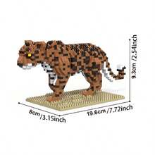 800+Pcs Giraffe & Tiger Animal Building Blocks Toy, Adult Creative Decompression Animal Assembly Model DIY, Suitable For Birthday Gift, Girlfriend, Boyfriend, Valentine's Day, Christmas, Halloween - Multicolor - View 3