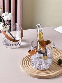 1pc Multi-Function Storage Box, Creative Handheld Basket Ice Bucket, PET Fruit Basket, Highly Attractive Transparent Desktop Storage Bucket - Multicolor - View 4