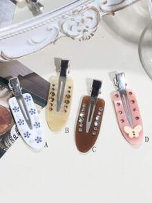 1pc Women's Fashionable Sweet Spring/Summer Cute Angel Wings Duck Clip Hair Clip, Seamless Wear For Daily Use, Claw Clips - Multicolor - View 13