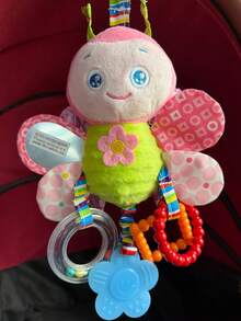 1pc Cute Butterfly Baby Stroller Hanging Toy For Boys And Girls, With Crinkle Paper, Rattle And Squeaker, Helps Baby's Sensory Development, Exercises Grasping, Hearing And Visual Abilities, Suitable As A Newborn Gift - Multicolor - View 6