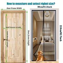Magnetic Mesh Screen Door, With Easy-To-Clean Soft Net, Breathable And Effective Mosquito Proof, Ideal For Indoor/Outdoor Use, Mosquito Net - Multicolor - View 7