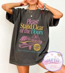 Women's Clothes;Summer TopsRetroDisney Monorail Shirt Please Stand Clear Of TheDoors TeeDisney World Trip Matching Shirt Magic Kingdom Transportsummer Outfits N2AI - 黑色 2 - 查看 6