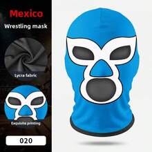 Wrestling Mask For Party Role Play, Funny Hero Printed Milk Silk Fighting Mask - Multicolor - View 17