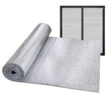 Màng cách nhiệt bong bóng nhôm hai mặt có lớp keo tự dính - Vật liệu cách nhiệt cho cửa sổ, mái nhà, phòng tắm nắng, xe RV, nhà để xe, nhà kính và gác mái, cung cấp khả năng chống tia UV, chống thấm nước và tạo sự riêng tư, dễ dàng cắt và lắp đặt, chiều rộng có sẵn: 50cm đến 150cm, chiều dài: 80cm đến 200cm - Tự dính - Xem 3