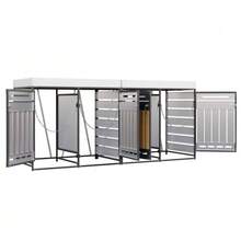 Storage Unit With Planter, Vertical Panels With Wood Grain, Slotted Ventilation Holes, Iron Garden Cabinet With Lock. - Black 1 - View 9