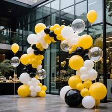 15/35/55/75 Stück verschiedene Größen 5/10/12/18 Zoll matte gelbe Latex Ballon Bogen Set, geeignet für Ostern, Bienen Baby Shower, Sonnenblume, Geburtstag, Abschlussfeier Dekoration - Gelb - Übersicht 4