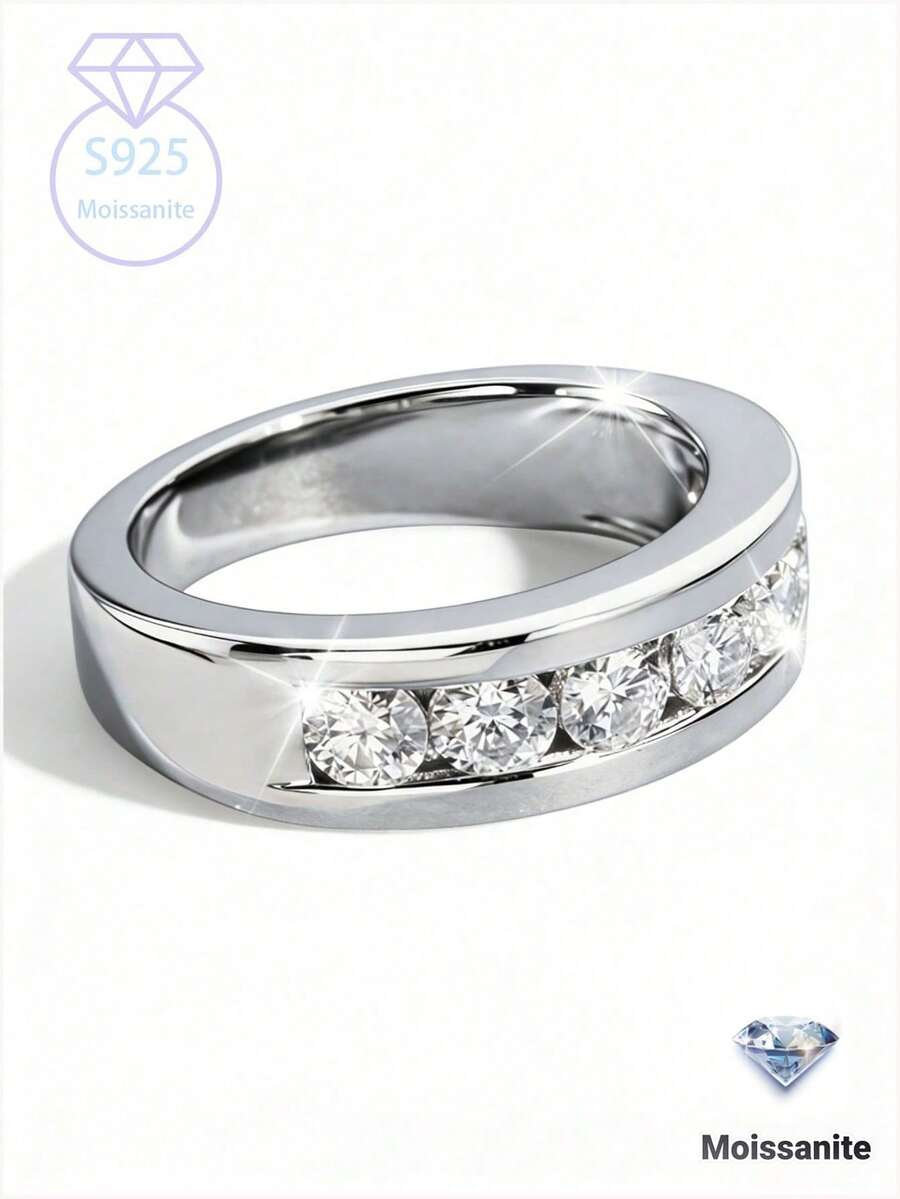 KAHOOT Nhẫn bạc 925 đính đá Moissanite 2.1 carat, thiết kế tối giản và thời trang, thích hợp làm quà tặng cho phụ nữ và các cặp đôi, lý tưởng để đeo hàng ngày, dự tiệc, hẹn hò, Giáng sinh, Halloween, Lễ Tạ ơn, sinh nhật, kỷ niệm và năm mới.