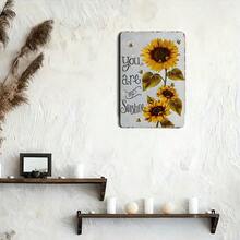 Vintage You Are My Sunshine Sunflower Bees 2D Flat Printed Aluminum Tin Sign, 20cm*30cm Retro Metal Wall Art Plaque, Decorative Wall Decor For Home Living Room Bedroom - A - Xem 1