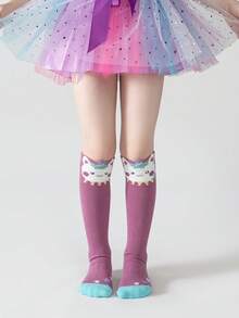 1双女童过膝袜，超长趣味靴筒，可爱动物图案儿童趣味袜子 - 彩色 - 查看 13