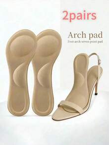 1 Pair Shoe Insoles | Self-Adhesive Breathable Anti-Slip Pads | Soft Cushion Inserts For Women High Heels, Prevent Foot Fatigue, Summer - Apricot - View 8