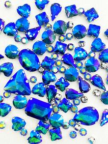 100颗/包 银色底座爪镶水晶水钻，带孔，适用于DIY手工制作服装、鞋子、帽子、包包、发饰 - 大紅AB-7 - 查看 14