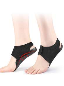 1 Cặp đệm lót vòm bàn chân unisex có khóa dán, chống trượt và giảm sốc, thích hợp cho giày thể thao, giày thường ngày, leo núi và các hoạt động ngoài trời. - màu đen - Xem 9