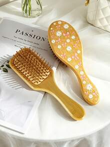 Bộ 1 lược gỗ có đệm khí in hình hoa cúc và bướm, cán gỗ, lược đệm khí, lược chống rối và tạo kiểu tóc phồng, dùng được cả khi tóc ướt và khô, cần thiết cho việc chăm sóc tóc hàng ngày và tạo kiểu tóc phồng, phù hợp với mọi loại tóc. Thích hợp cho các dịp lễ hội, tiệc tùng. - Nhiều màu - Xem 10