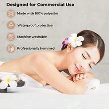 ForPro - Juego de sábanas de masaje para tratamiento de spa impermeable color blanco lavable a máquina para mesas de masaje incluye sábana bajera de masaje y funda de reposo facial - como en la imagen - Ver 5