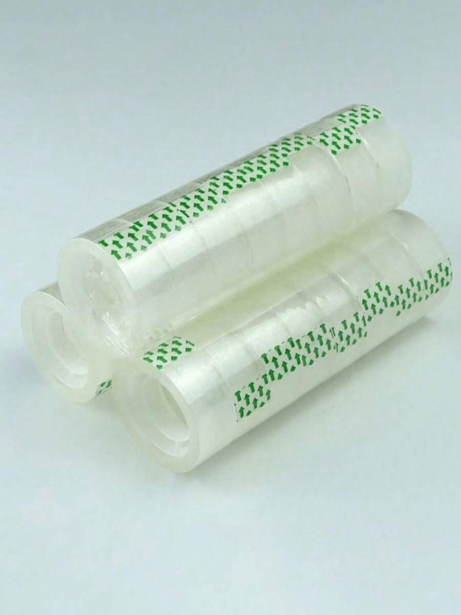 24 Rolls Of Clear Stationery Tape, Small Tape, Small Flower Pattern Tape. This Is An Office And Student Stationery Tape, Suitable For Office And School Use. - Default - View 1