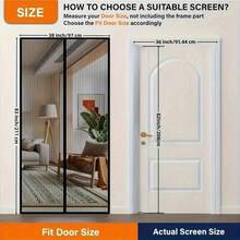 Magnetic Mesh Screen Door, With Easy-To-Clean Soft Net, Breathable And Effective Mosquito Proof, Ideal For Indoor/Outdoor Use, Mosquito Net - Multicolor - View 6