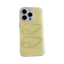 奢華天使之翼矽膠手機殼，適用於 iPhone 17 16 15 14 13 Pro Max，亮麗優雅雙色軟質保護殼 - 白色 - 查看 6