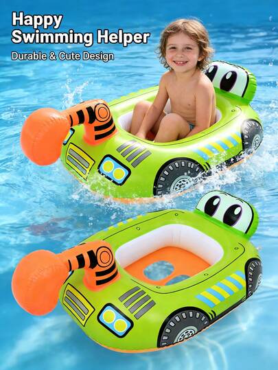 1pc Kids Swimming Pool Inflatable Seat Ring, Cute Floating Seat Ring, Swimming Ring For Children, Infant Underarm Floating Ring, Summer Swimming