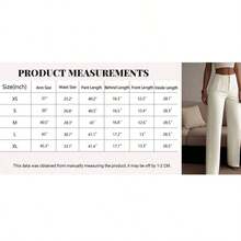 Pantalones rectos de pierna ancha de unicolor para mujer, pantalones casuales de pierna recta, versátiles para diversas ocasiones y para ir al trabajo, color blanco primaveral - Blanco - Ver 8