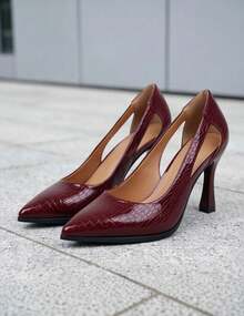 Women's High Heels, Vibrant Colors, Available In A Variety Of Colors, Suitable For Parties, Dances, And Formal Wear, Shoes For All Seasons, Kitten Heel Design, Also Suitable For Women With Wide Or Thick Feet. - 紅色 - 查看 7