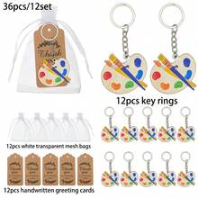 Bộ quà tặng móc khóa gỗ in hình sáng tạo 36 món này bao gồm 12 móc khóa in hình, 12 túi vải trắng trơn và 12 tấm thiệp viết tay. Đây là món quà lý tưởng cho dịp tựu trường hoặc tốt nghiệp, và cũng có thể được dùng như một bộ quà tặng móc khóa. - Nhiều màu - Xem 7