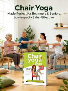 1pcs Simple Chair Yoga Guide Planner Notebook, Spiral Bound 30-Day Challenge Low-Impact Yoga Journal For Seniors & Beginners, Full Chair Yoga Workouts To Improve Strength & Flexibility, Portable Home Fitness Plan With Easy Poses, Progress Log & Complete Workout Structure - 1 cái - Xem 1