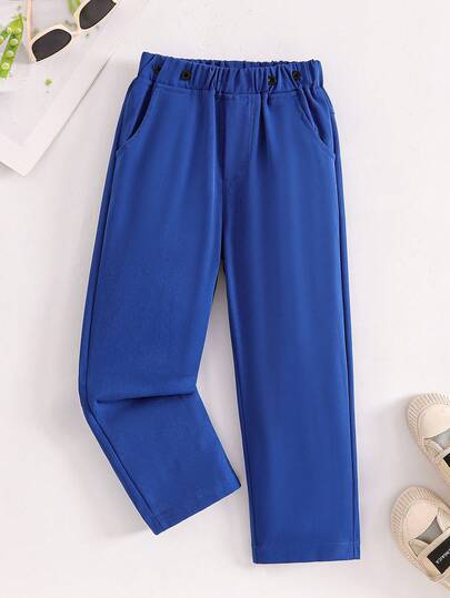 Quần dài thường ngày cho bé trai, cạp chun và có túi, thích hợp cho các hoạt động ngoài trời, đi học, các dịp trang trọng, phong cách sinh viên, biểu diễn.