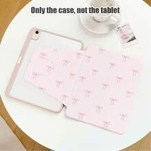 1 pieza Funda con tapa abatible para tableta con ranura para bolígrafo, diseño de lazo rosa, soporte giratorio 360°, portabolígrafos incorporado, funda de piel sintética con función de suspensión/activación automática, compatible con Huawei///Apple/ y otros modelos populares, adecuado para volver a la escuela, el Día de San Valentín, regalos festivos - Multicolor - Ver 9