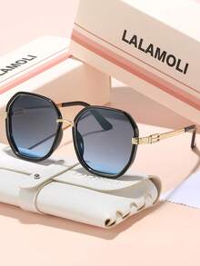 LALAMOLI Round Full-Frame Fashion Glasses, Elegant Women's Summer Beach Street Photography Props, Gradient Color, Holiday Gift - Multicolor - View 16