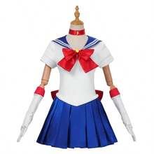 Anime Pretty Girl Cosplay Costumes Sailor Costume Moon JK Cos For  Women Short Sleeve Dress Clothes With Gloves Socks - Đỏ - Xem 1