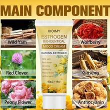 Xioimy 60克女性雌激素情绪霜 - 天然野生山药、红三叶草、牡丹、枸杞、人参、花青素 - 滋润肌肤，滋养身体，温和平衡 - 专为女性设计 - 數量 - 查看 6