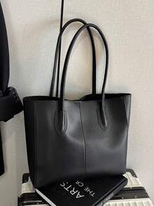 New Fashion Handbag For Women, Versatile Commuter Tote Bag With Large Capacity, Shoulder Bag - Black - View 7