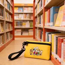 SNOOPY 史努比女士腕带零钱包迷你收纳包，可装硬币、卡片、耳机、文具等，适合开学季和生日礼物，金色钱包，黄色钱包。 - 彩色 - 查看 3