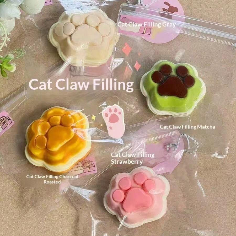 1个2025新款奶油橡皮泥挤压玩具猫爪三明治系列硅胶减压玩具（配件和包装随机） - 完美礼物 - 生日礼物 - 节日礼物 - 圣诞礼物 - 彩色 - 查看 1
