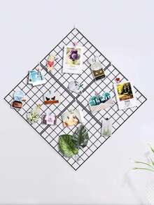 1 buah/2 buah Panel Pajangan Foto Kisi Kawat Logam Kotak-kotak Hitam, Rak Dekorasi Seni Besi, Rak Pajangan Dinding Foto, Dinding Foto, Dekorasi Rumah, Dekorasi Kamar, Dekorasi Dinding, Hadiah Ulang Tahun, Hadiah Wisuda, Bingkai Besi DIY Dekorasi Dinding Kombinasi Multi-Foto Lipat - MultiWarna - View 4