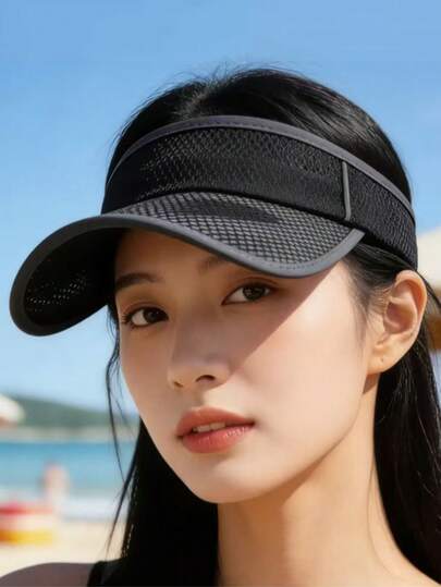 1pc Breathable Mesh Baseball Cap, Quick Dry Running Hat, Lightweight Cooling Sports Cap With Ponytail Hole