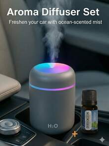 DOVVEE Mini Apple-Style Humidifier, Home Office Air Purifier, Essential Oil Diffuser Humidifier With LED Light - Dark Grey - View 2
