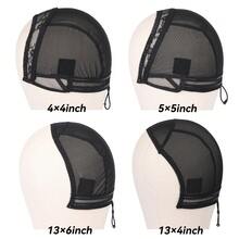 Drawstring Silicone Band Half-Stitched Wig Cap Suitable For 4*4, 5*5, 13*4, 13*6 French Lace Wig Making, Halloween - View 3