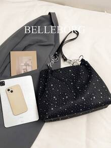 Fashionable Elegant Commuter Minimalist Large Capacity Women Shoulder Underarm Bag - Black - View 9